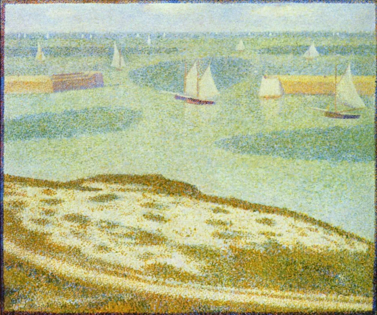 “Port-en-Bessin, Entrance to the Harbour”, painted by Georges Seurat in 1888
